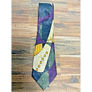 INDEX Vintage Abstract Design Multicolor Silk Tie 55 3/4"x3 1/4"